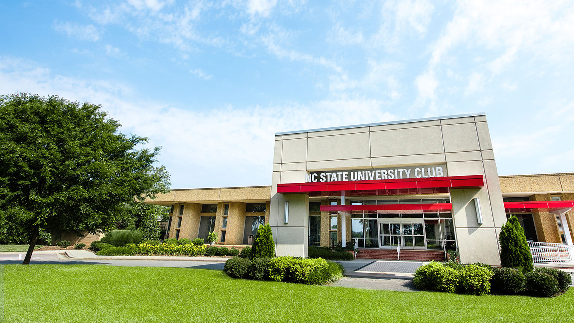 The exterior of the NC State University Club.